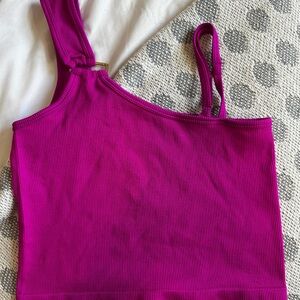 Vibrant Pink Ribbed Tank Top